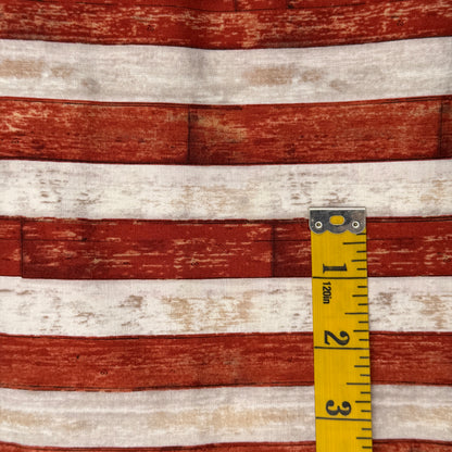 Red & White Clapboard Stripes Cotton: 1.25 yds