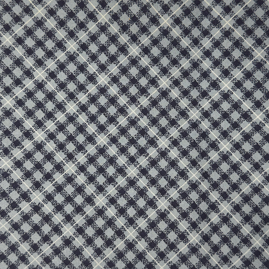 Two Tone Blue Diamond Plaid Cotton: 2 yds
