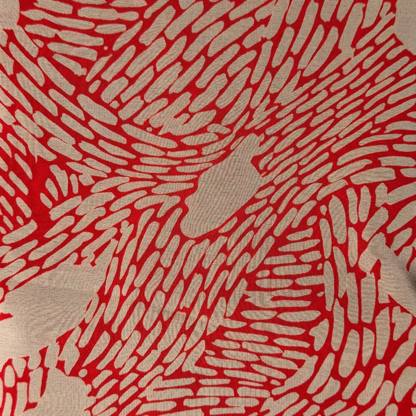 Lightweight Red/Tan Abstract Print Poly Chiffon: 5 yds