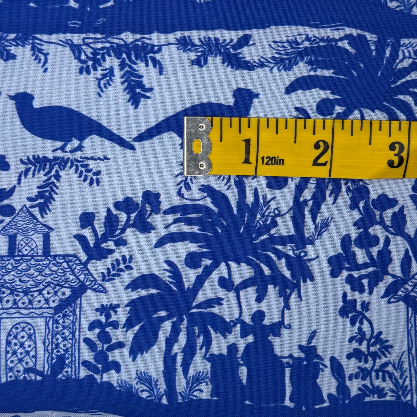 Blue Tropical Floral Cotton: 2 yds