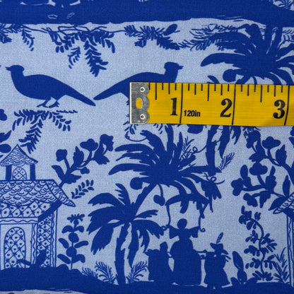 Blue Tropical Floral Cotton: 2 yds