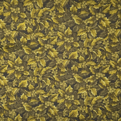 Dark Green Leaves & Berries Cotton: 2 yds