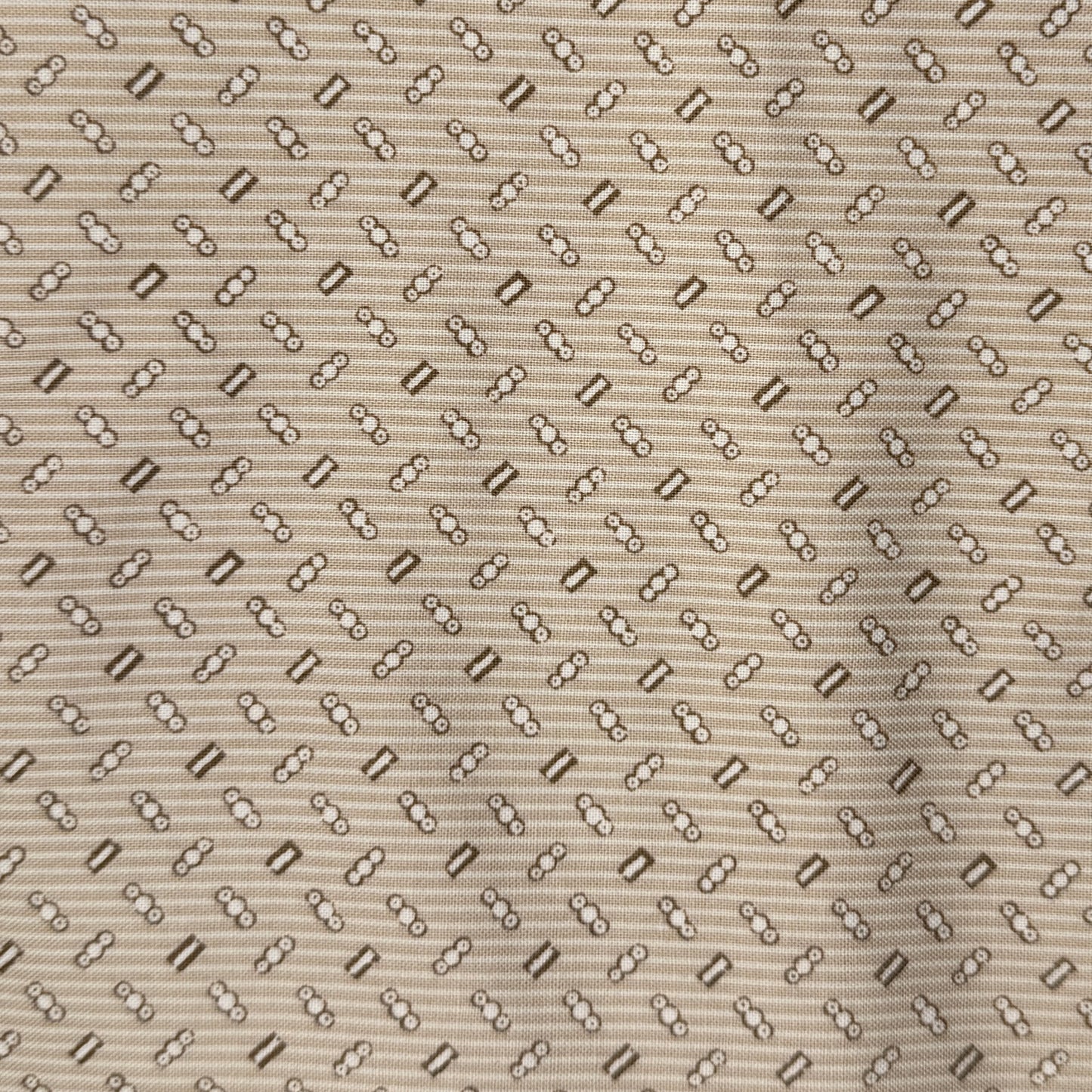 Tan & Brown Geometric Cotton: 5 yds