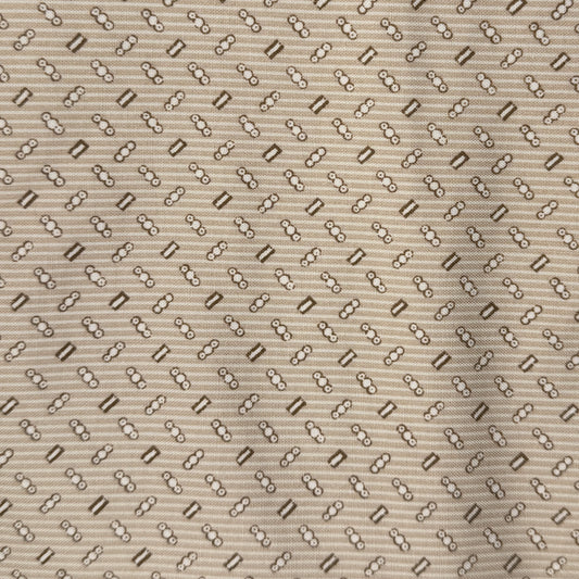 Tan & Brown Geometric Cotton: 5 yds