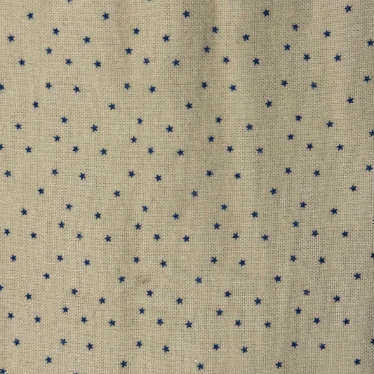 Cream With Stars Brushed Cotton Blend: 1.25 yds