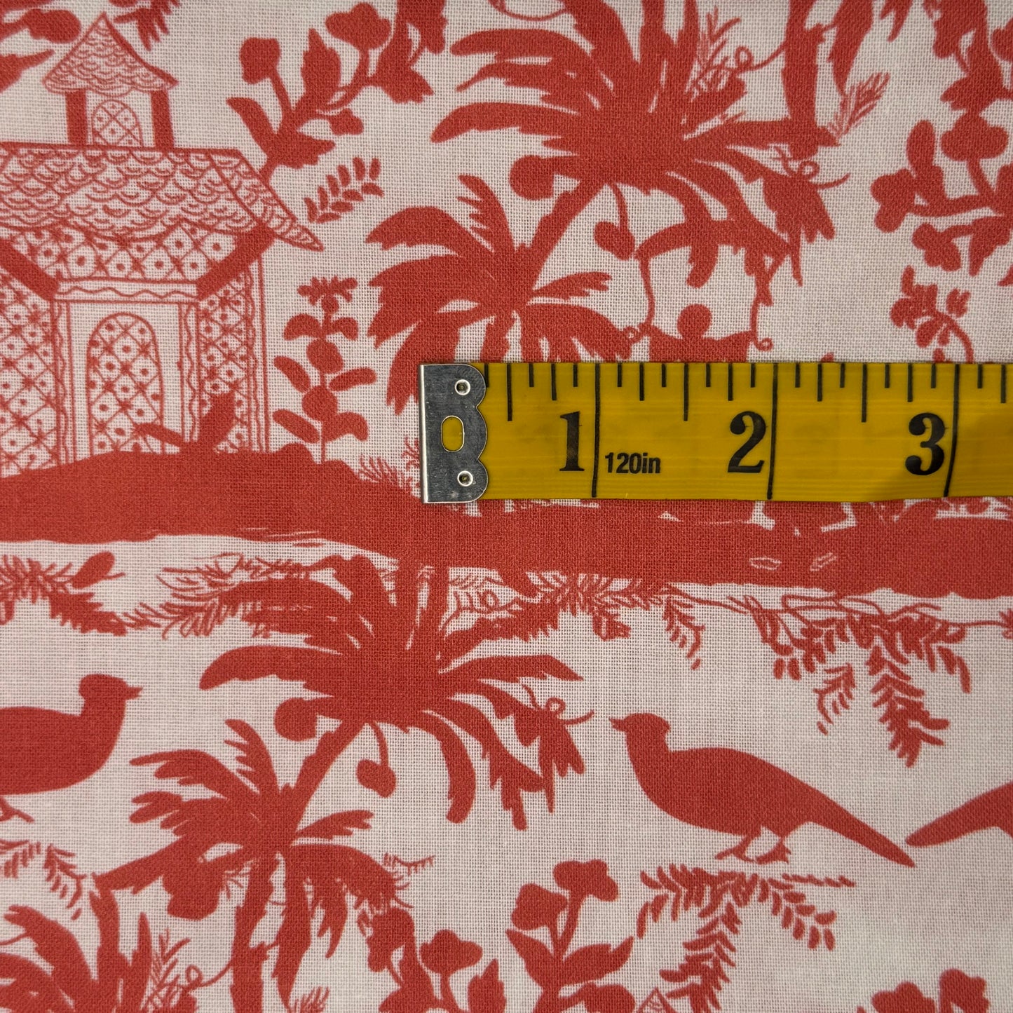 Salmon Tropical Floral Cotton: 2 yds