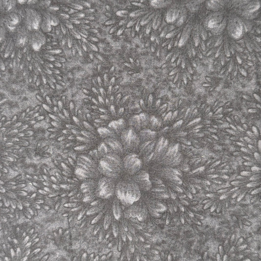 Black on Black Floral Cotton Blend: 2 yds