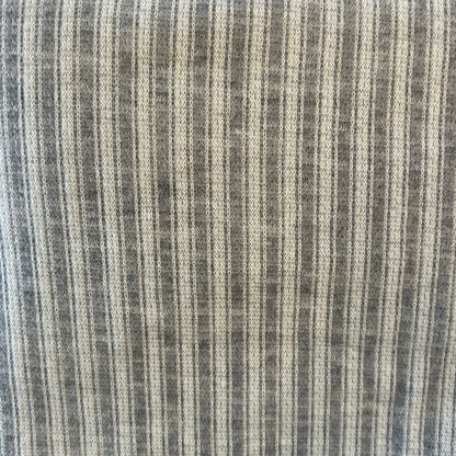 White & Grey Striped Knit: 1.25 yds