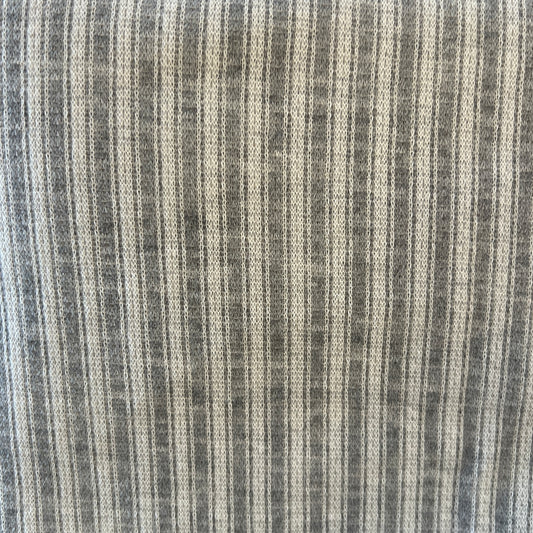White & Grey Striped Knit: 1.25 yds