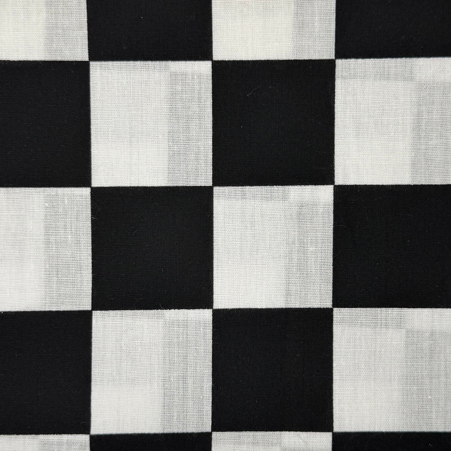 Black & White Checkered Cotton Blend: 1.5 yds
