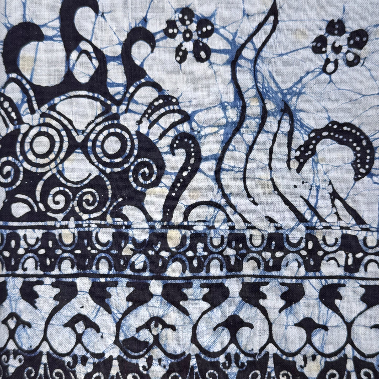 Two-Tone Blue Batik Cotton: 2 yds