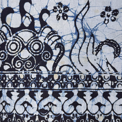 Two-Tone Blue Batik Cotton: 2 yds