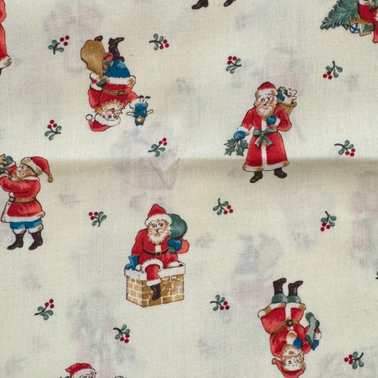 Vintage Santa Cotton: 1 yd
