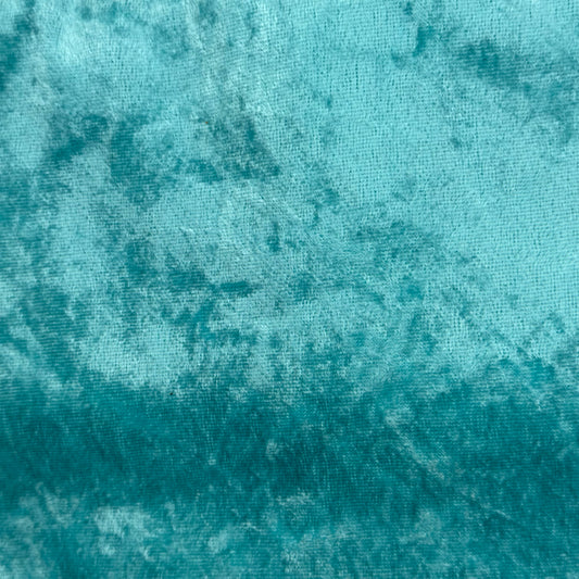 Aqua 2-Way Stretch Crushed Velvet Poly: 1 yd