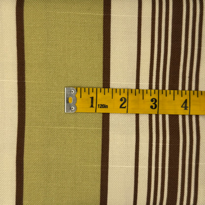 Light Green, Cream & Brown Stripe Home Decor: 2 yds