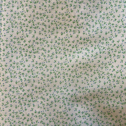 Green & Blue Micro Floral Cotton: 1.5 yds