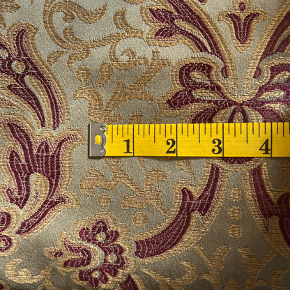 Olive & Maroon Damask Upholstery: 2.5 yds