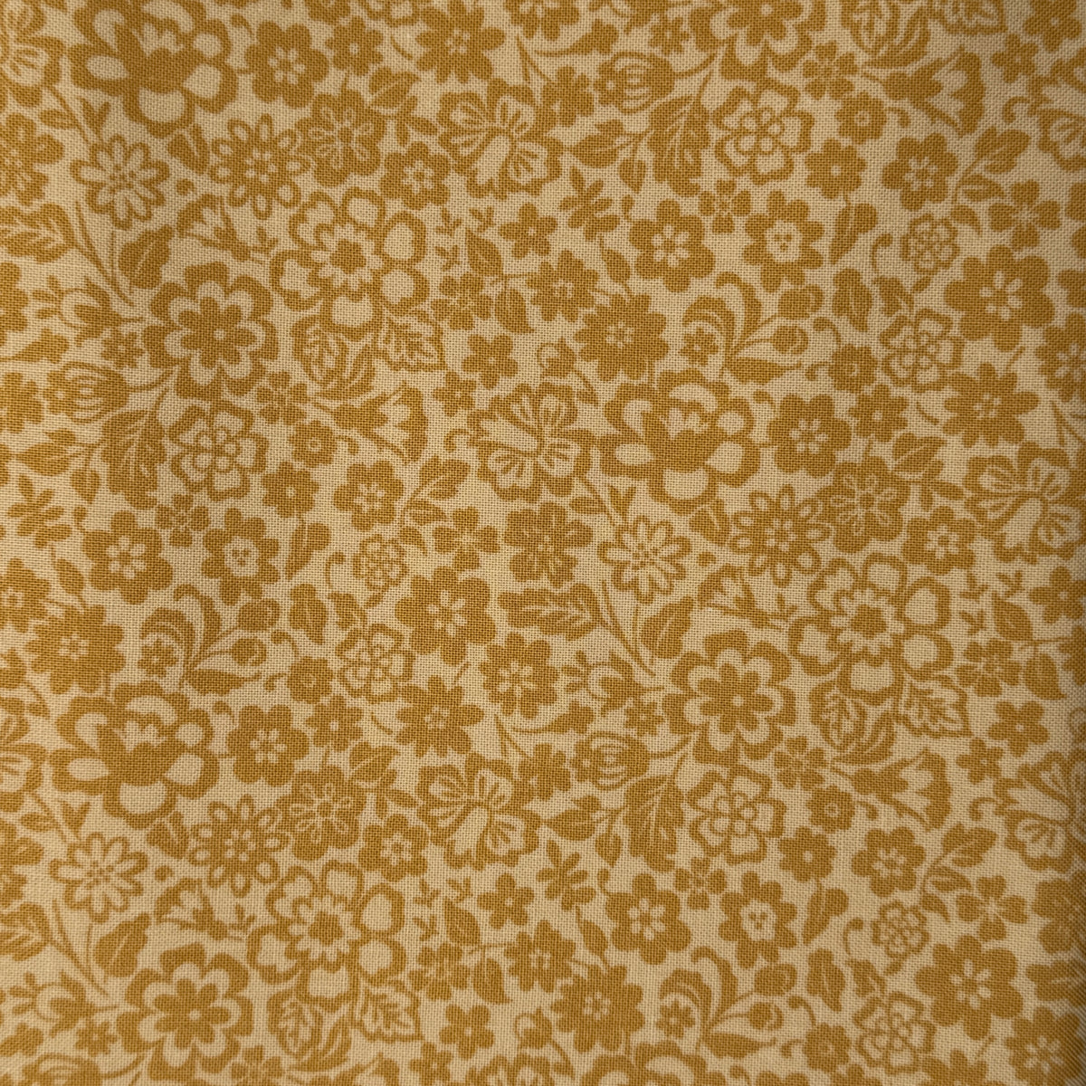 Mustard Floral Print Cotton: 2 yds
