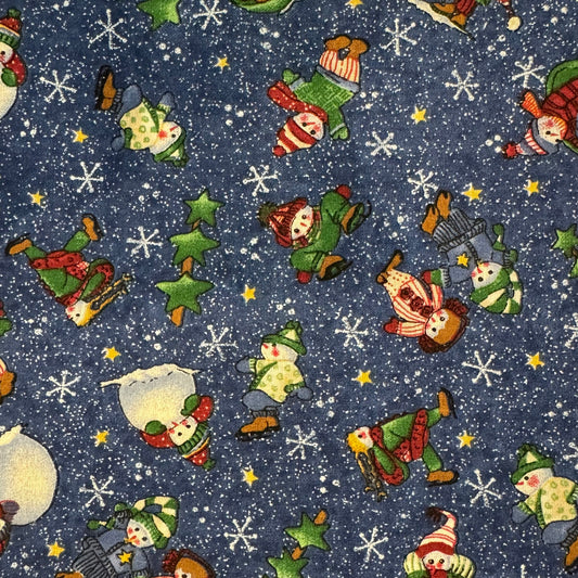 Sledding & Snowmen Cotton Blend: 1 yd