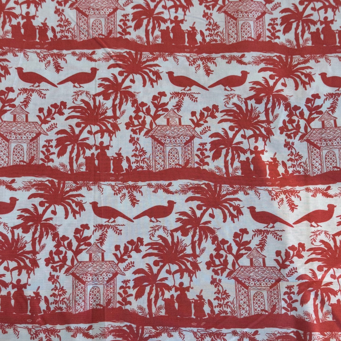 Salmon Tropical Floral Cotton: 2 yds