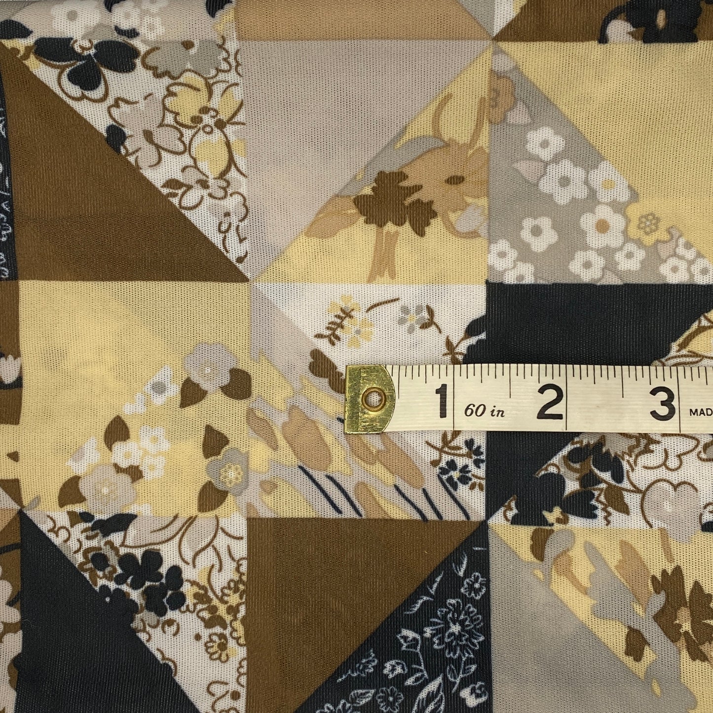 Neutral Tones Floral/Solid Mix Poly: 1.25 yds