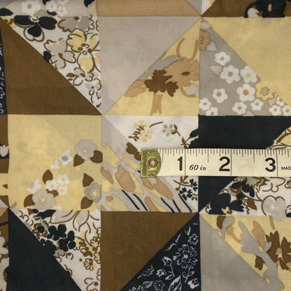 Neutral Tones Floral/Solid Mix Poly: 1.25 yds