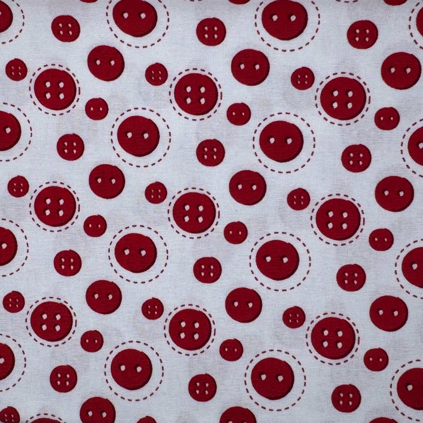 Red Buttons Cotton: 1.5 yds