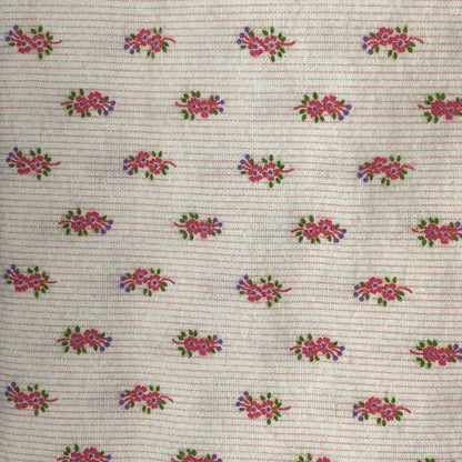 Pink Striped Floral Flannel: 1.75 yds