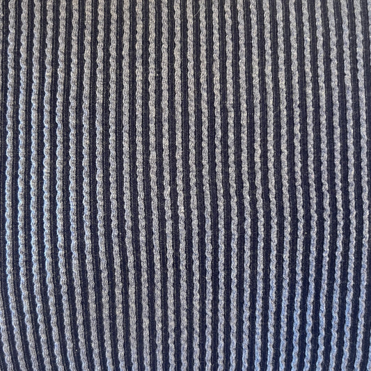Blue Two-Tone Ribbed Knit: 2 yds