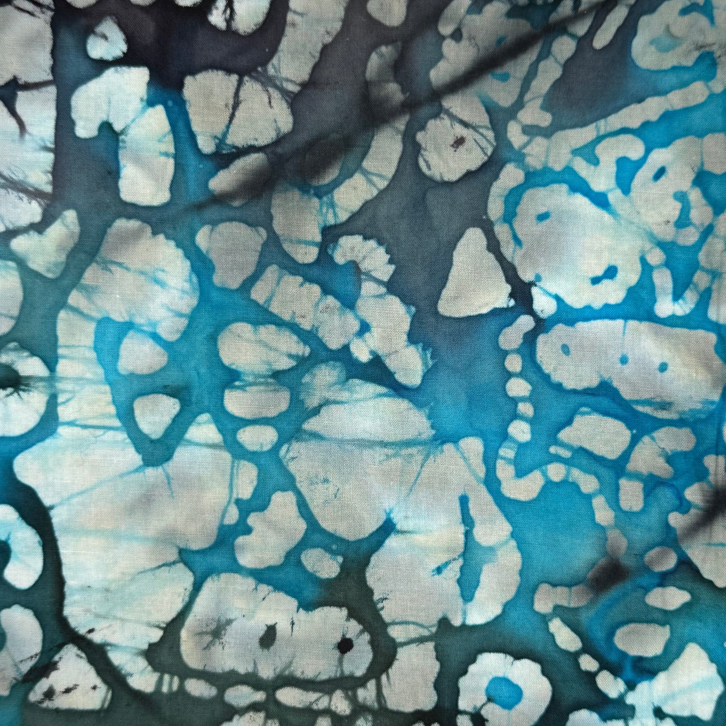 Tonal Blue Abstract Batik Cotton: 1.75 yds