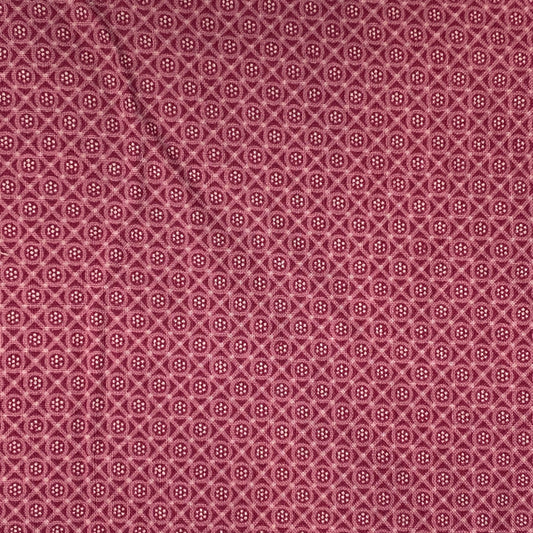 Red Geometric Cotton: 3 yds