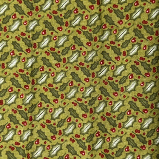 Christmas Holly Cotton: 3.75 yds