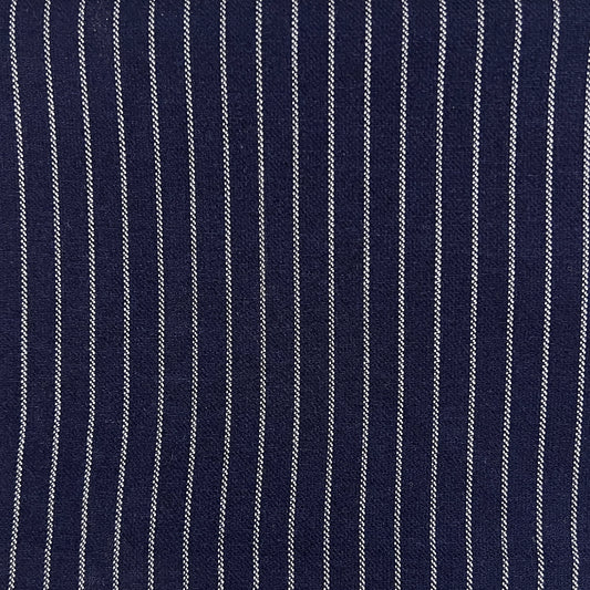 Blue & White Striped Suiting: 3 yds
