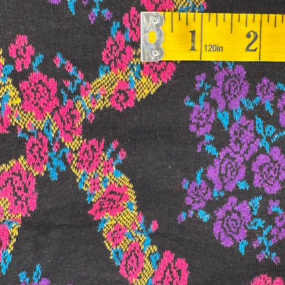 Pink & Purple Floral Stretch Knit: 2 yds