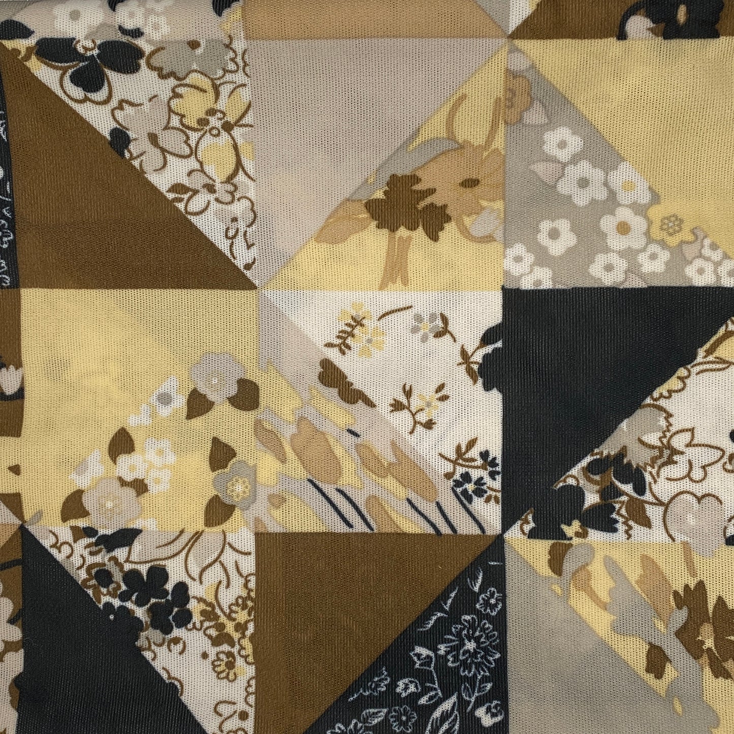 Neutral Tones Floral/Solid Mix Poly: 1.25 yds