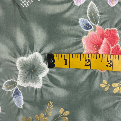 Tropical Floral Cotton Blend: 2 yds