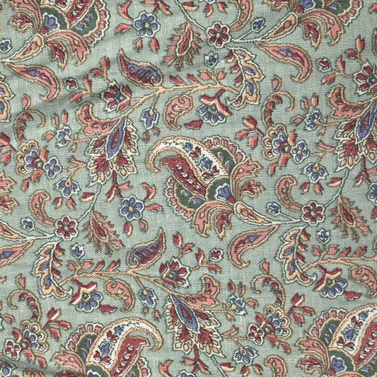 Light Blue Paisley Cotton: 5 yds