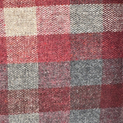 Muted Multicolor Loose Weave Checked Home Decor Wool Blend: 2.5 yds