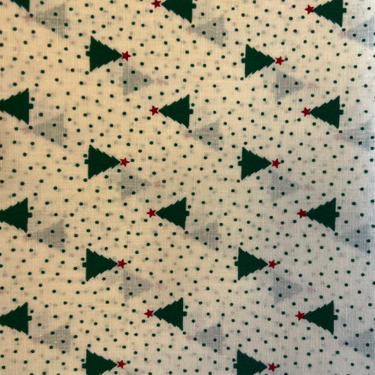 Christmas Tree Starched Cotton: 1 yd