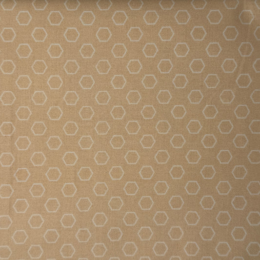 Light Orange Hexagons Cotton: 2 yds