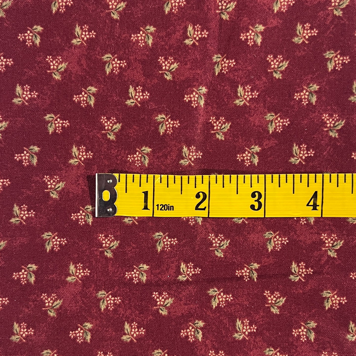 Red With Yellow Micro Floral Cotton: 2 yds