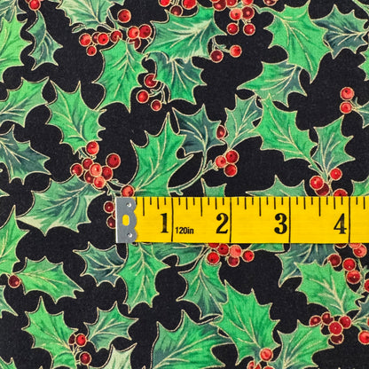 Holly Berries Cotton: 2.25 yds