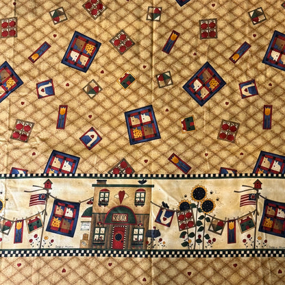 Quilted Panels Effect Cotton: 2 yds