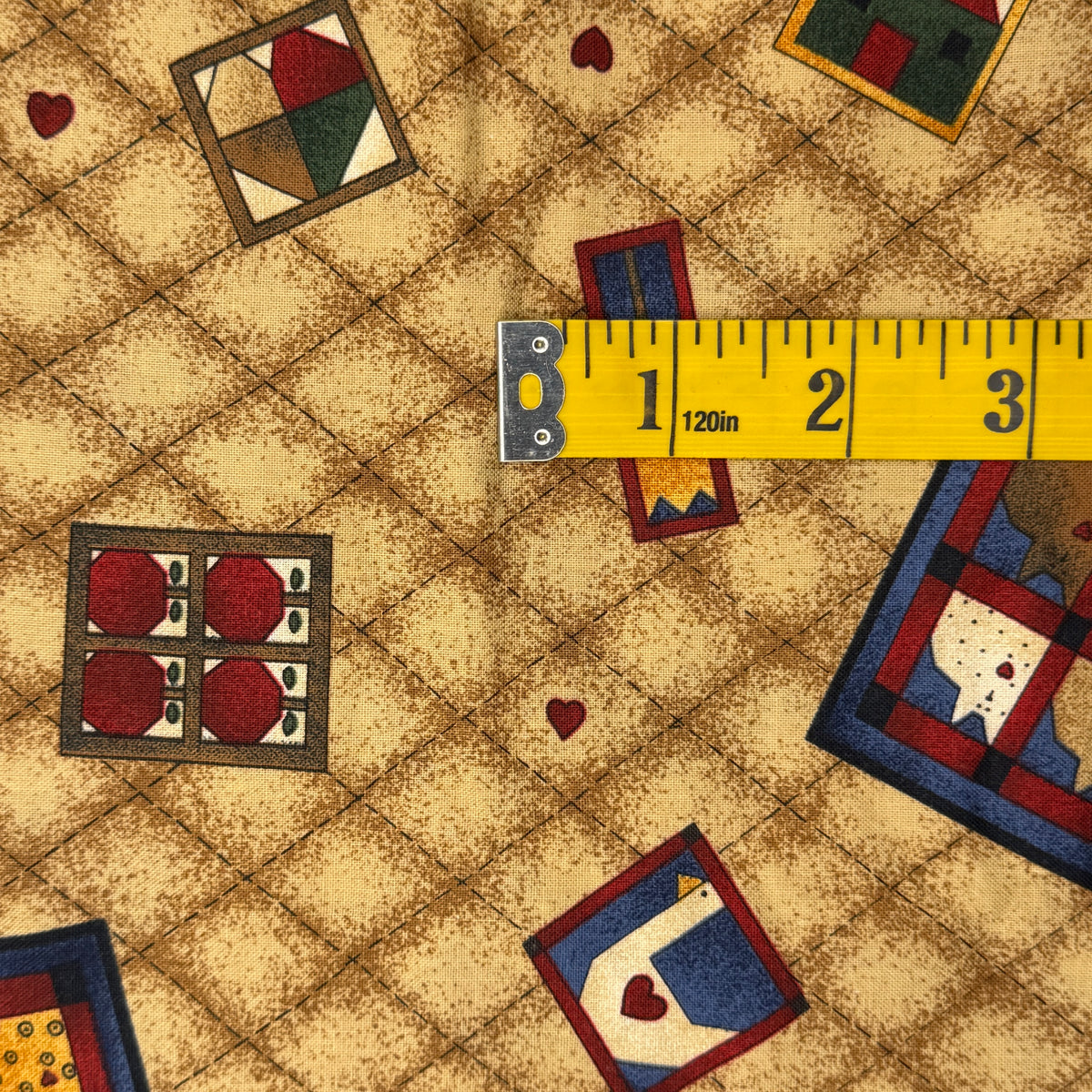 Quilted Panels Effect Cotton: 2 yds