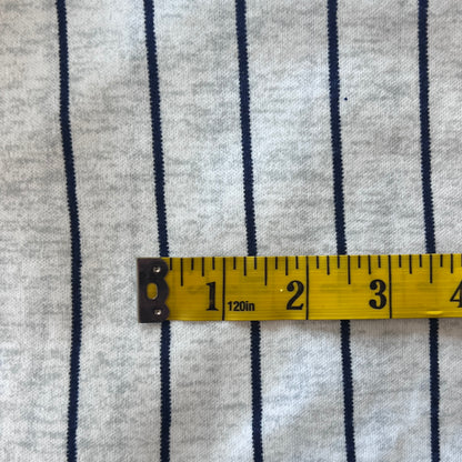 Grey & Blue Striped Stretch Jersey: 1.5 yds