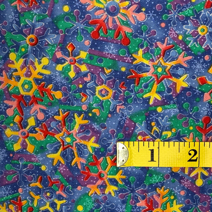 Rainbow Snowflakes Cotton: 2 yds
