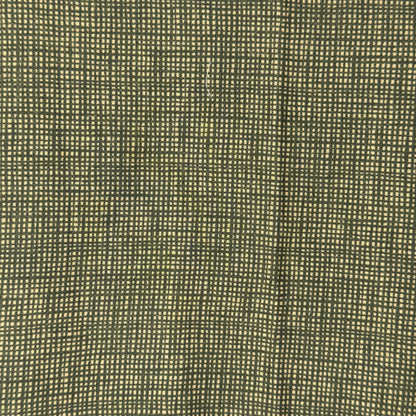Dark Green & Cream Irregular Checkered Cotton: 1 yd