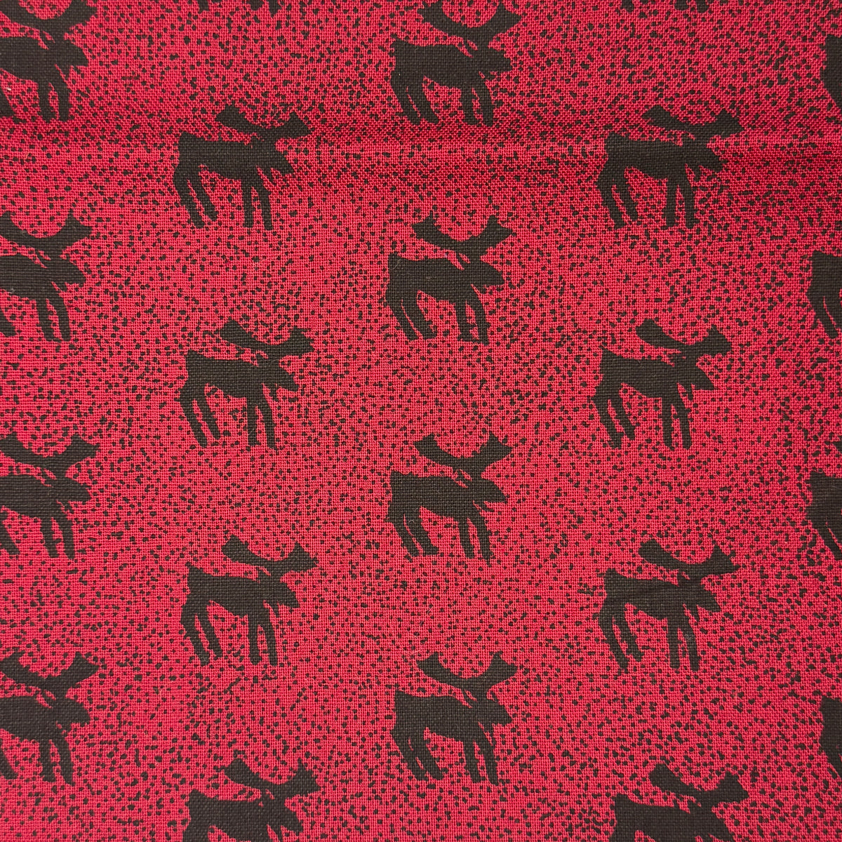 Maroon With Deer Silhouette Cotton: 1.5 yds