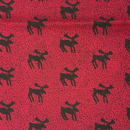Maroon With Deer Silhouette Cotton: 1.5 yds