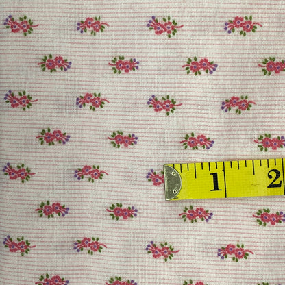Pink Striped Floral Flannel: 1.75 yds